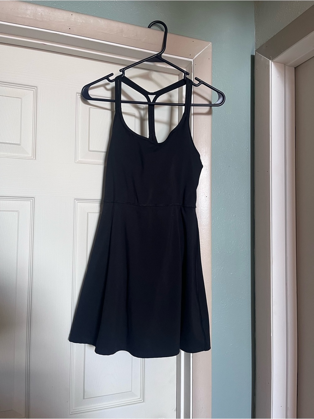 Madewell Black Strappy Fit-and-Flare Mini Dress